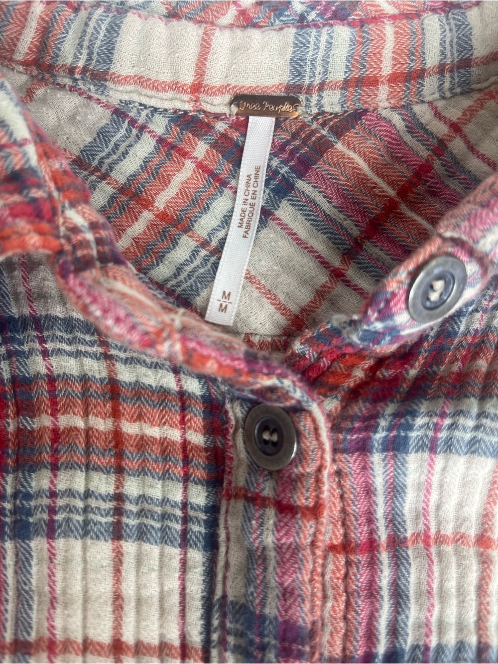 Free People Juniper Ridge Raw Hem Plaid Button Down Shirt - Picture 2 of 3